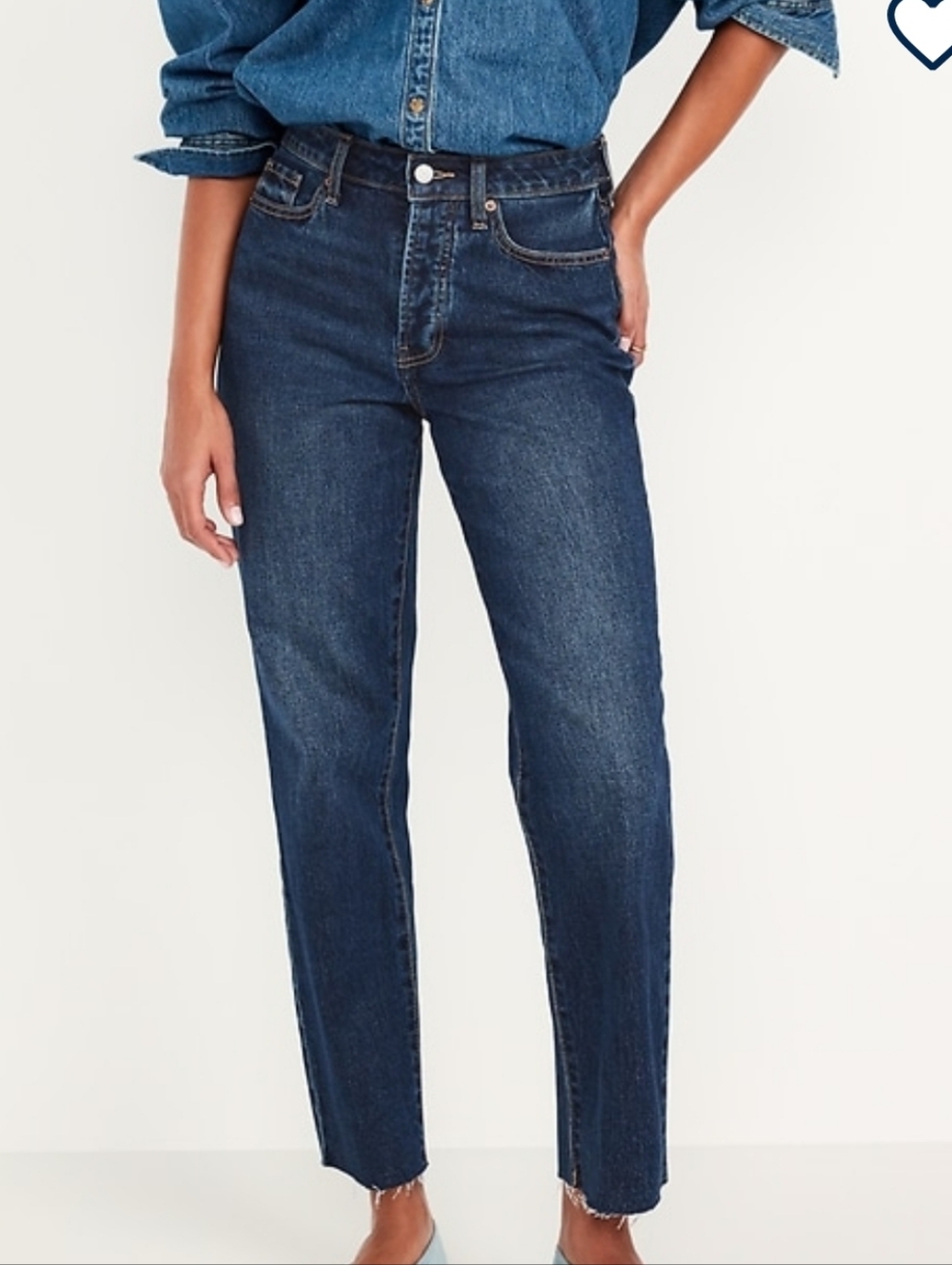 Old Navy Indigo High-Rise Straight Leg Jeans